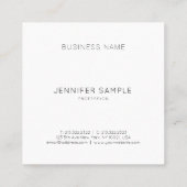 美しいサロンメイクアップアーティストラエレガントインモダンプレーン スクエア名刺 (裏面)