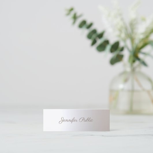 美しいサロンメイクアップアーティスト手書きスクリプトシック スキニー名刺 (スタンド正面)