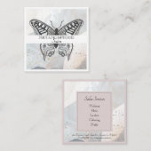美しいサロンメイクアップ毛変換バタフライ スクエア名刺 (正面/裏面)