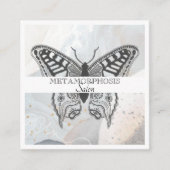 美しいサロンメイクアップ毛変換バタフライ スクエア名刺 (正面)