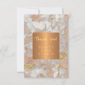 美しいサロンメタリック銅グレー大理石ユーザ サンキューカード (正面)