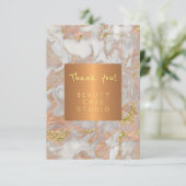 美しいサロンメタリック銅グレー大理石ユーザ サンキューカード (スタンド正面)