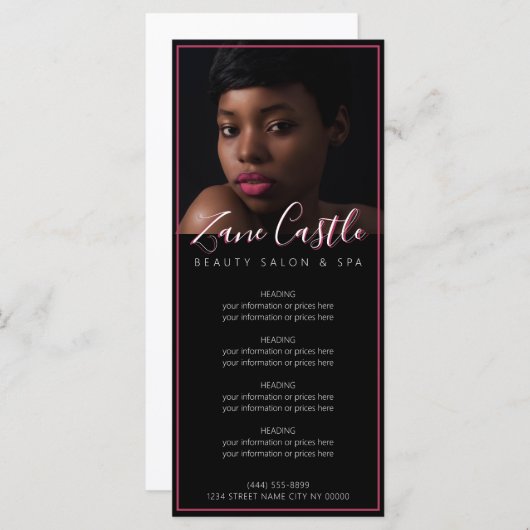 美しいサロンメニュー価格表 メニュー (正面/裏面)