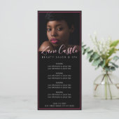 美しいサロンメニュー価格表 メニュー (スタンド正面)