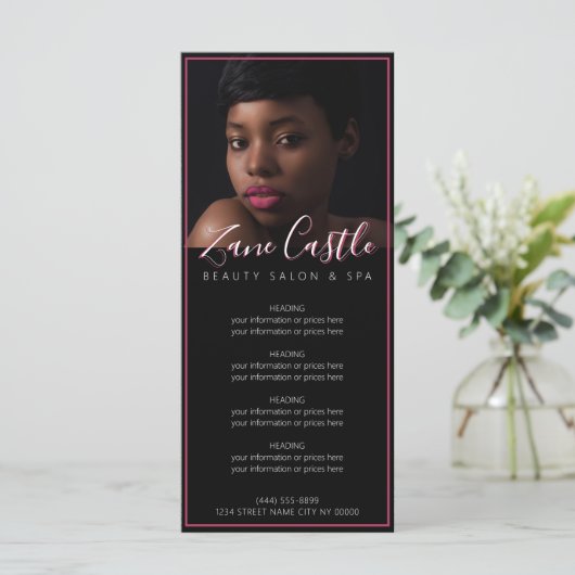 美しいサロンメニュー価格表 メニュー (スタンド正面)