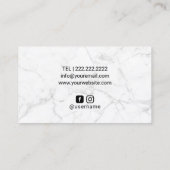 美しいサロンモダン金ゴールドグリッターミントアゲートマーブル 名刺 (裏面)