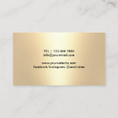 美しいサロンモダン金ゴールド3Dロゴ美容師スパ 名刺 (裏面)