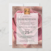美しいサロンラグジュアリーエレガントセーフティグランドリオープン 招待状 (正面)