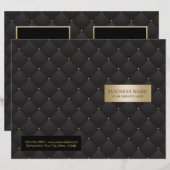 美しいサロンラグジュアリーブラック&金ゴールドキルテッドバイフォールド (正面/裏面)