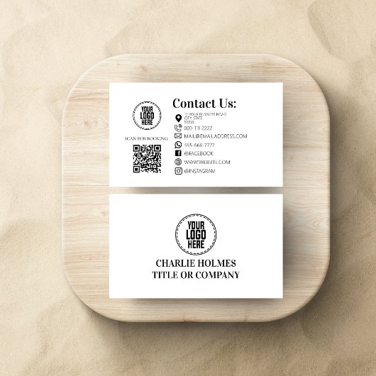 美しいサロンラッシュヘアメイクアップQRコードミニマリスト 名刺