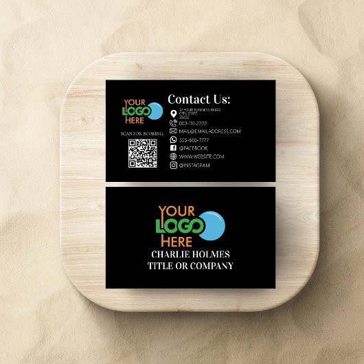 美しいサロンラッシュヘアメイクアップQRコードモダン 名刺