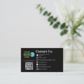 美しいサロンラッシュヘアメイクアップQRコードモダン 名刺 (スタンド正面)