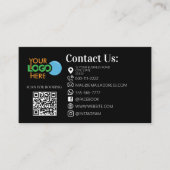 美しいサロンラッシュヘアメイクアップQRコードモダン 名刺 (正面)