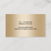 美しいサロンロゴ美容師モダンブラック&金ゴールド 名刺 (裏面)