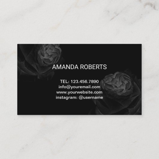 美しいサロンヴィンテージフローラメイクアップアーティスト 名刺 (裏面)