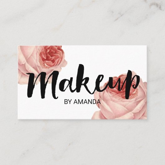 美しいサロンヴィンテージフローラメイクアップアーティスト 名刺 (正面)