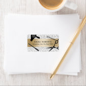 美しいサロンヴィンテージフローラルパターン金ゴールドストライプ ラベル (インサイチュ)