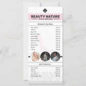 美しいサロン価格リストラックカード (裏面)