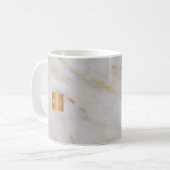 美しいサロン名金ゴールド銅大理石モノグラム コーヒーマグカップ (正面左)