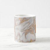 美しいサロン名銅バラ金ゴールドマーブルモノグラム コーヒーマグカップ (中央)