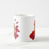 美しいサロン名glam銅水カラー開花 コーヒーマグカップ (中央)