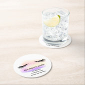 美しいサロン白い目のラッシュパステルメイクアップ ラウンドペーパーコースター (インサイチュ)