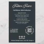 美しいサロン白黒グレーグレースクリプトフォント チラシ (正面)