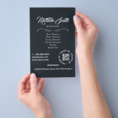 美しいサロン白黒グレーグレースクリプトフォント チラシ (ハンドル)