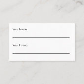 美しいサロン白黒フレンドカード参照 予約カード (裏面)