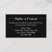 美しいサロン白黒フレンドカード参照 予約カード (正面)