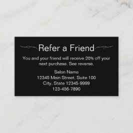 美しいサロン白黒フレンドカード参照 予約カード