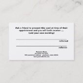 美しいサロン紹介カードホットピンクセクイン 紹介カード (裏面)