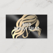 美しいサロン美容師ブラッシュドブラック+金ゴールド 名刺 (裏面)