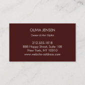 美しいサロン美容師ブラッシュドブラック+金ゴールド 名刺 (裏面)