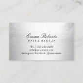 美しいサロン美容師モダン金ゴールド&シルバー 予約カード (裏面)