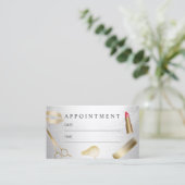 美しいサロン美容師モダン金ゴールド&シルバー 予約カード (スタンド正面)