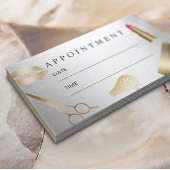 美しいサロン美容師モダン金ゴールド&シルバー 予約カード