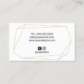 美しいサロン美容師幾何学的金ゴールドフレーム 名刺 (裏面)