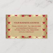 美しいサロン赤いハート&ゴールデンモノグラム 名刺 (裏面)