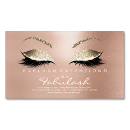 美しいサロン金ゴールドグリッターアドレスメイクアップホワイト マグネット名刺