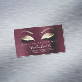 美しいサロン金ゴールドグリッターアドレスラッシュブルゴーニュ マグネット名刺 (インサイチュ)