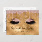 美しいサロン金ゴールドグリッターリオープニングCOVID19 ポストカード (正面/裏面)