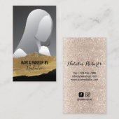 美しいサロン金ゴールド口紅ステインあなたの写真を追加 名刺 (正面/裏面)
