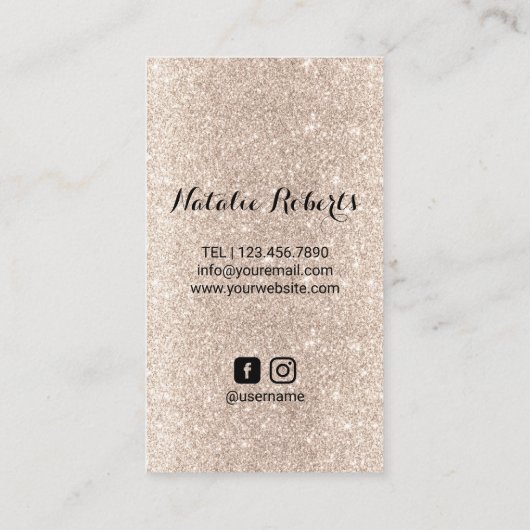 美しいサロン金ゴールド口紅ステインあなたの写真を追加 名刺 (裏面)