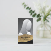 美しいサロン金ゴールド口紅ステインあなたの写真を追加 名刺 (スタンド正面)