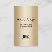 美しいサロン金ゴールド口紅ステインガールフォト 名刺 (裏面)