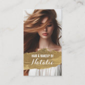 美しいサロン金ゴールド口紅ステインガールフォト 名刺 (正面)