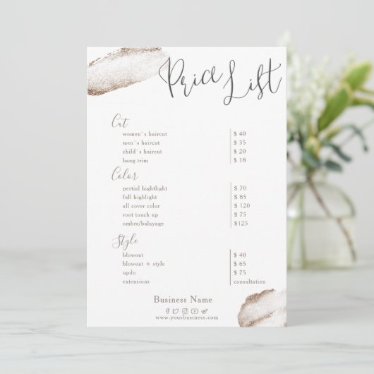 美しいサロン金ゴールド赤面ピンク価格表 招待状 (スタンド正面)