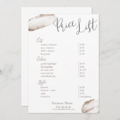 美しいサロン金ゴールド赤面ピンク価格表 招待状 (正面/裏面)