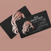 美しいサロン金属バラ金ゴールド美容師ブラック 名刺